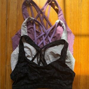 THREE lululemon Free to Be Serene bras size 6